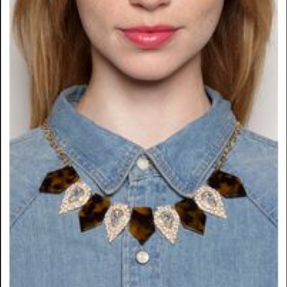 BaubleBar Tortoise & Pave Bib Statement Necklace